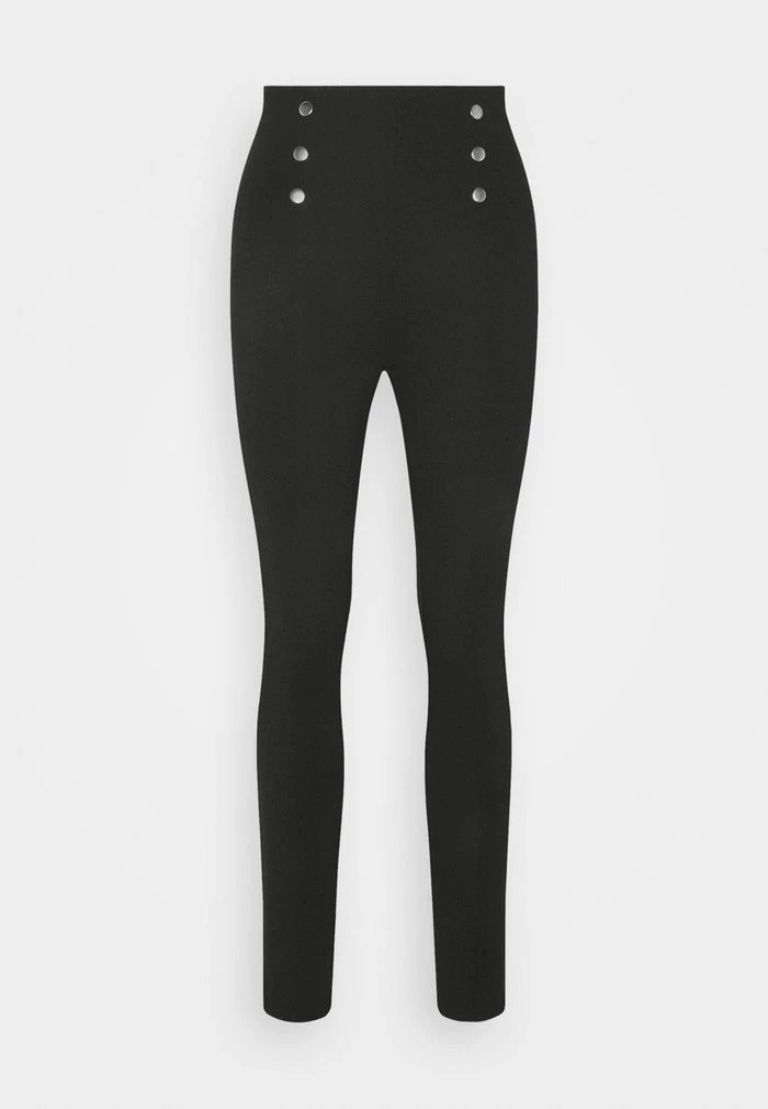 Pantalons ANNA FIELD Anna Field Punto Leggings With Button Detail Noir Femme | HCZ-7787446